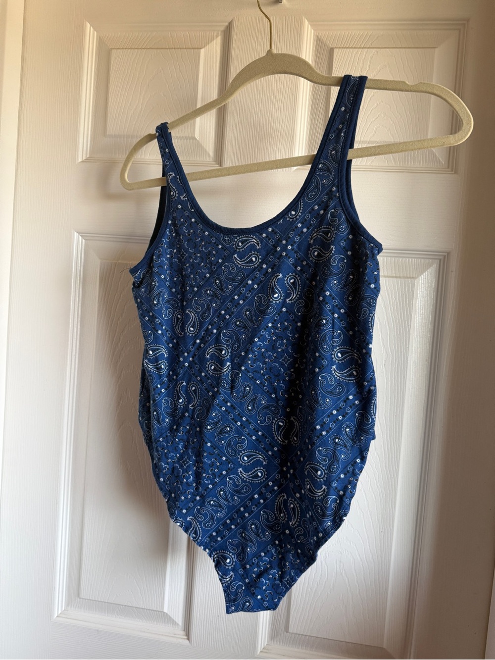 Classic Blue Paisley Kids One-Piece Swimsuit